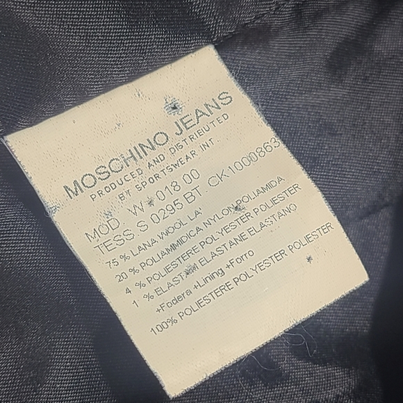 Moschino Houndstooth White & Black Wool Blend Blazer - Picture 5 of 11